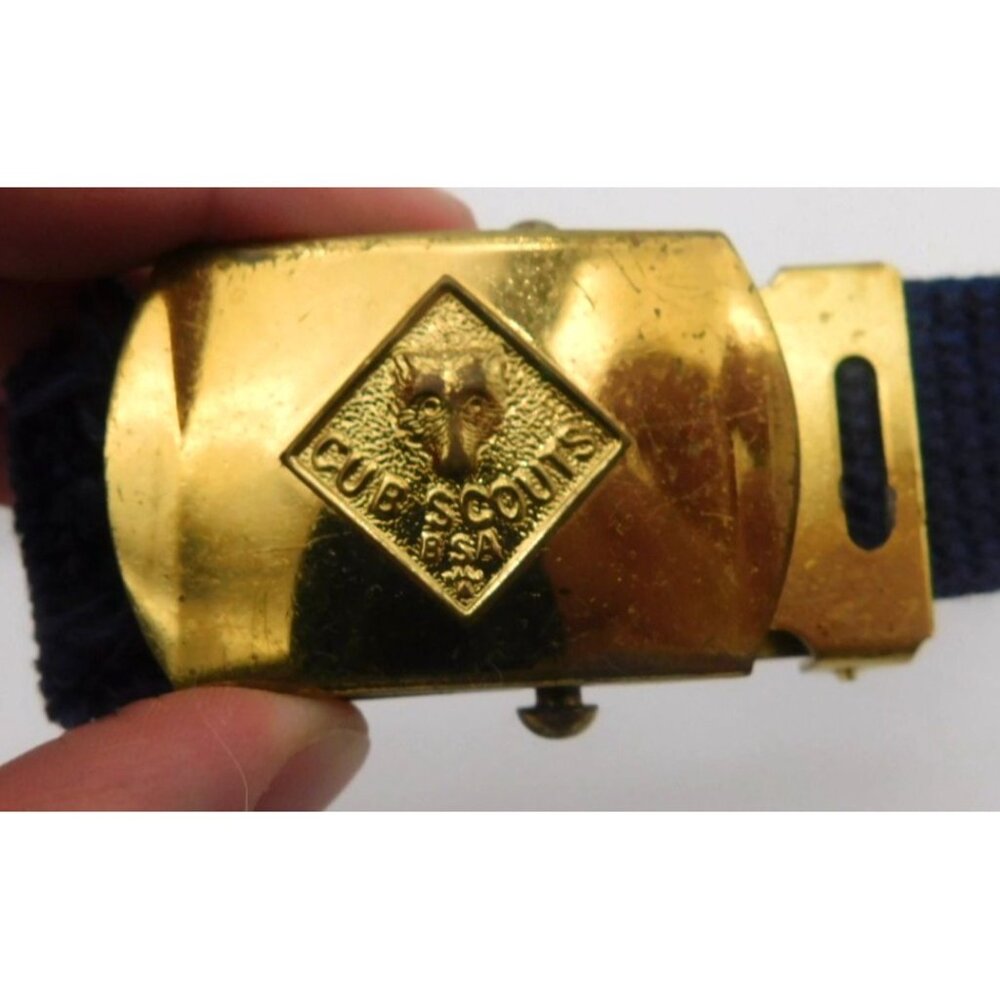 Vintage Boy Cub Scouts Accessories Blue Hat Cap Belts Neckerchief 1960s - Picture 5 of 12